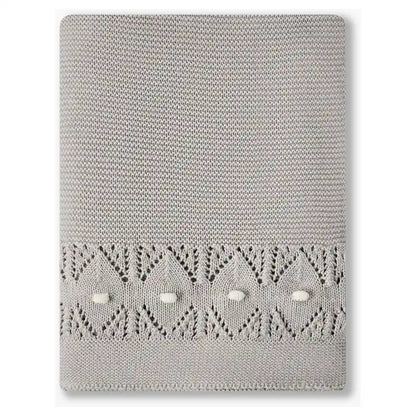 Nini Organic Cotton Knitted Blanket (Mist Grey)