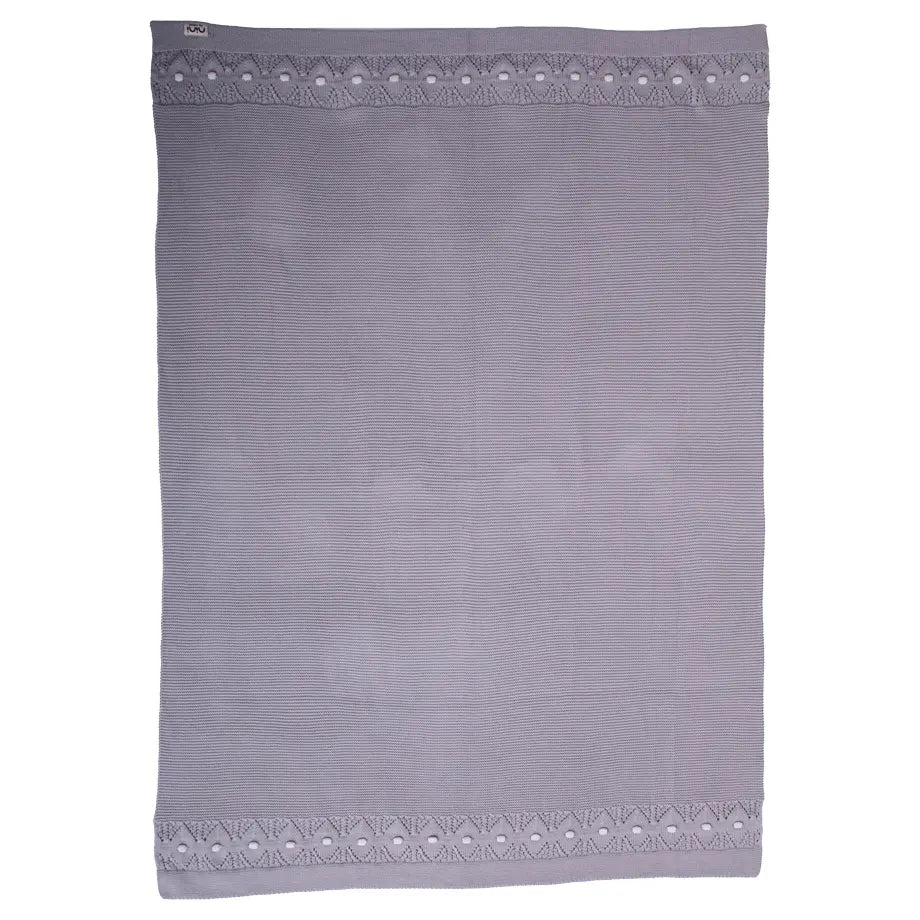 Nini Organic Cotton Knitted Blanket (Mist Grey) Nini Organic Cotton Knitted Blanket (Mist Grey)