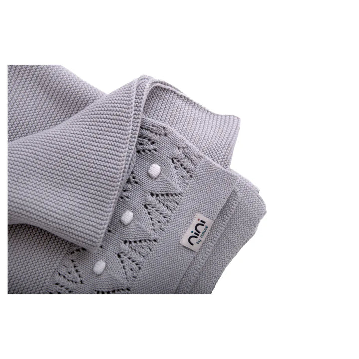 Nini Organic Cotton Knitted Blanket (Mist Grey)