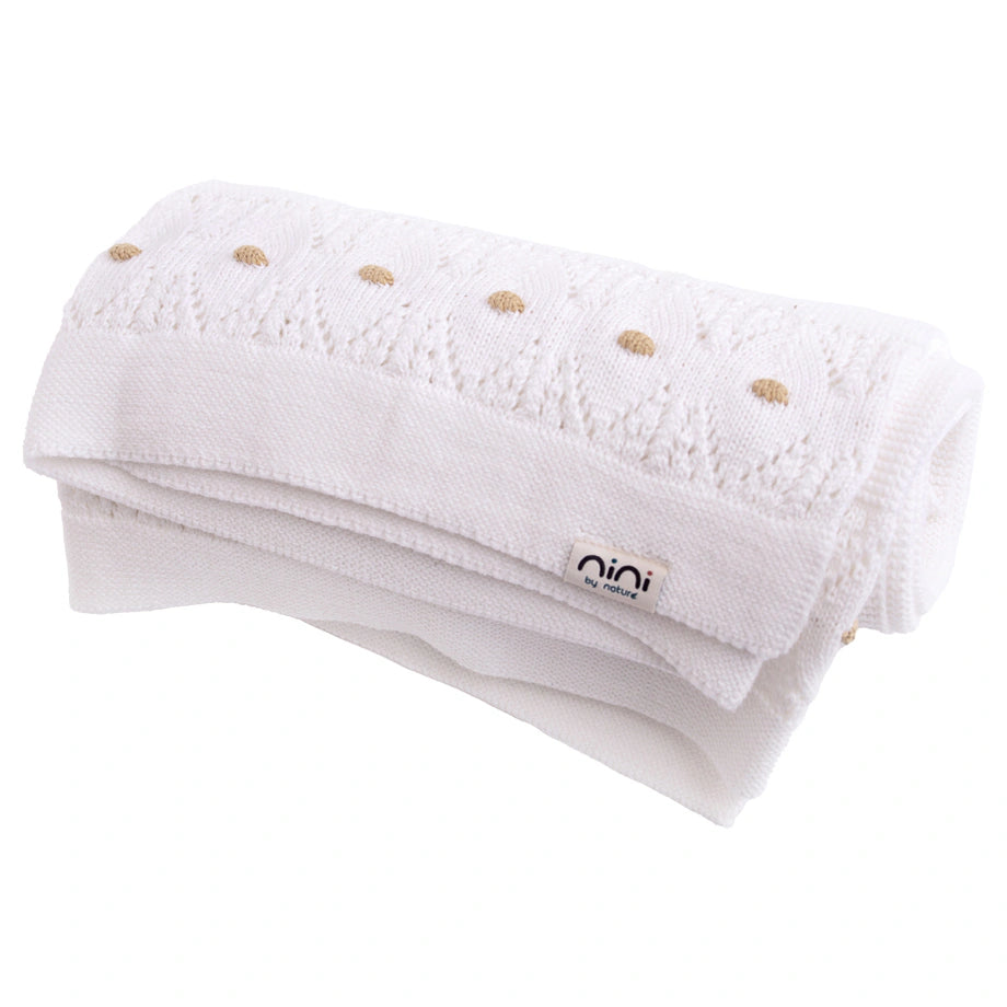 Nini Organic Cotton Knitted Blanket (Snow White)