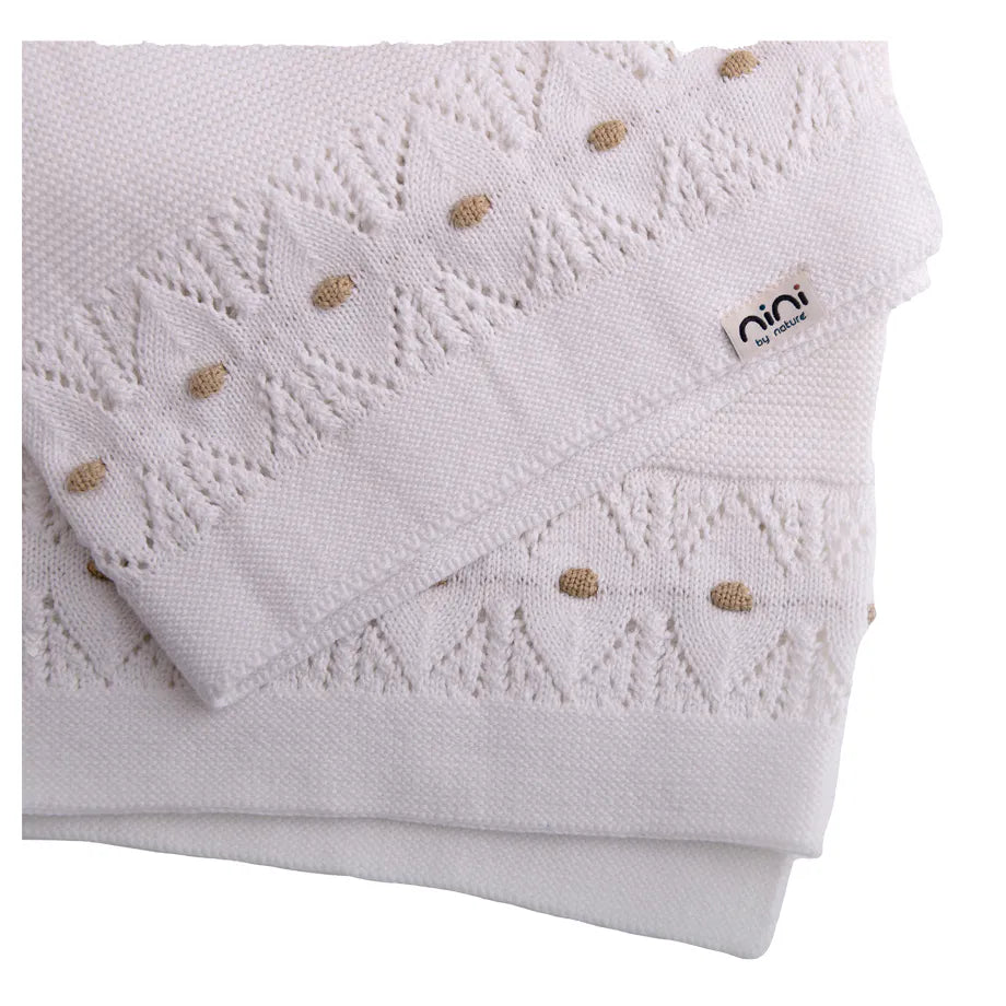 Nini Organic Cotton Knitted Blanket (Snow White) Nini Organic Cotton Knitted Blanket (Snow White)