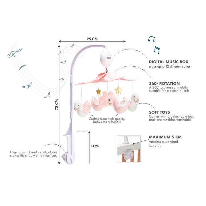 Nini Elegant Swan Cot Mobile