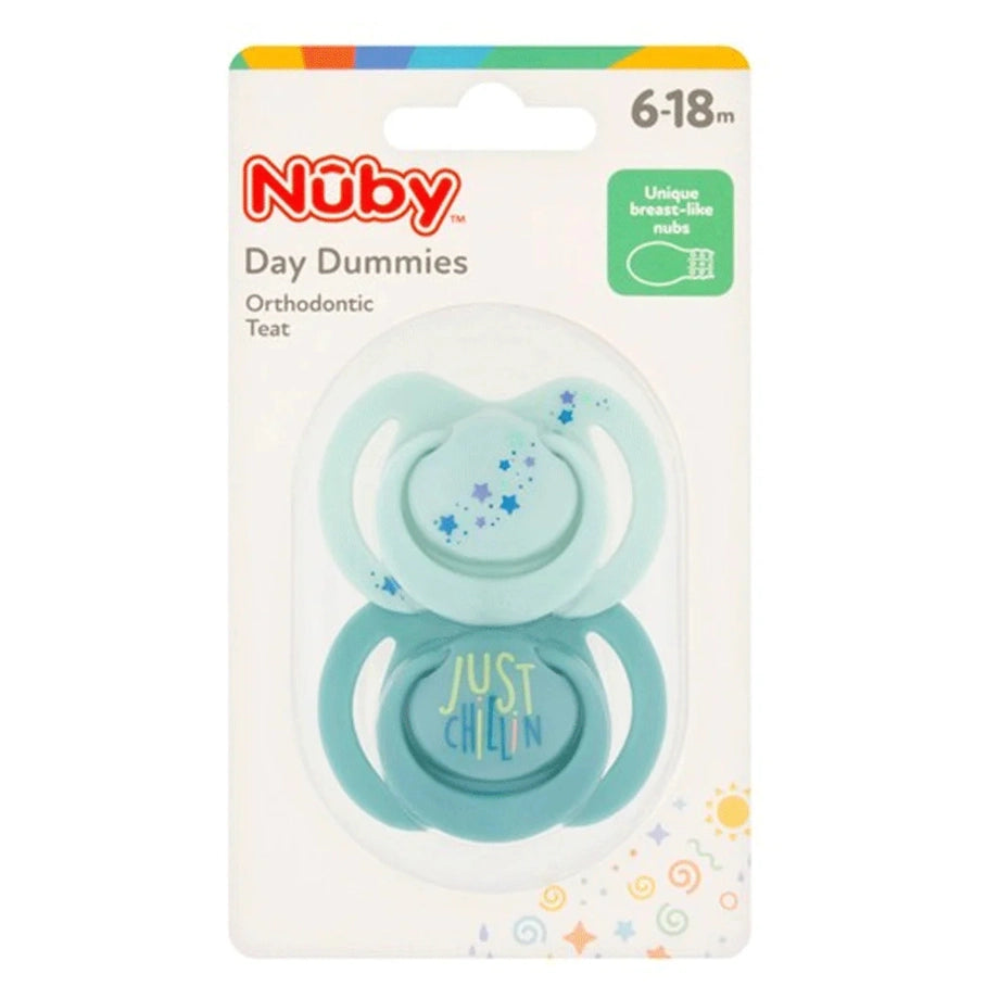 Nuby Day Soothers, 6-18 Months(2 Pack)