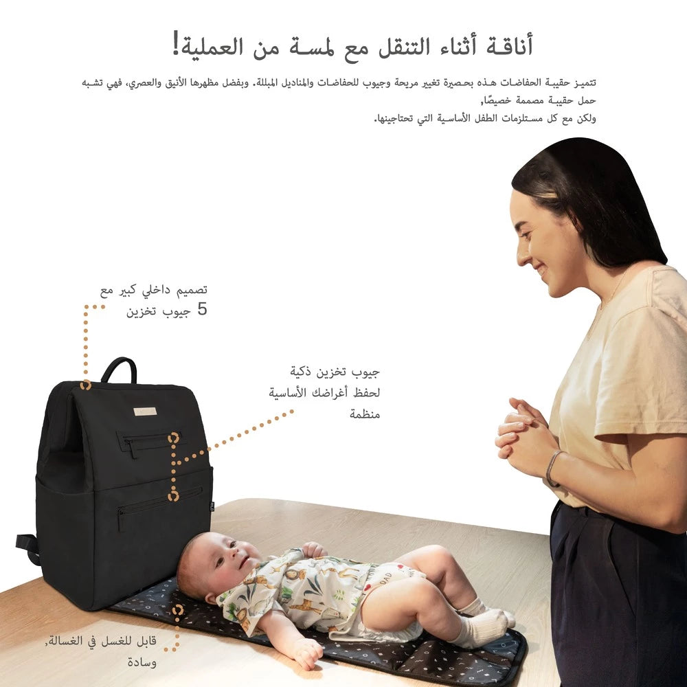 حقيبة ظهر للحفاضات المقاومة للماء من نيو بريز ريلو بسعة كبيرة للسفر حقيبة ظهر للحفاضات المقاومة للماء من نيو بريز ريلو بسعة كبيرة للسفر