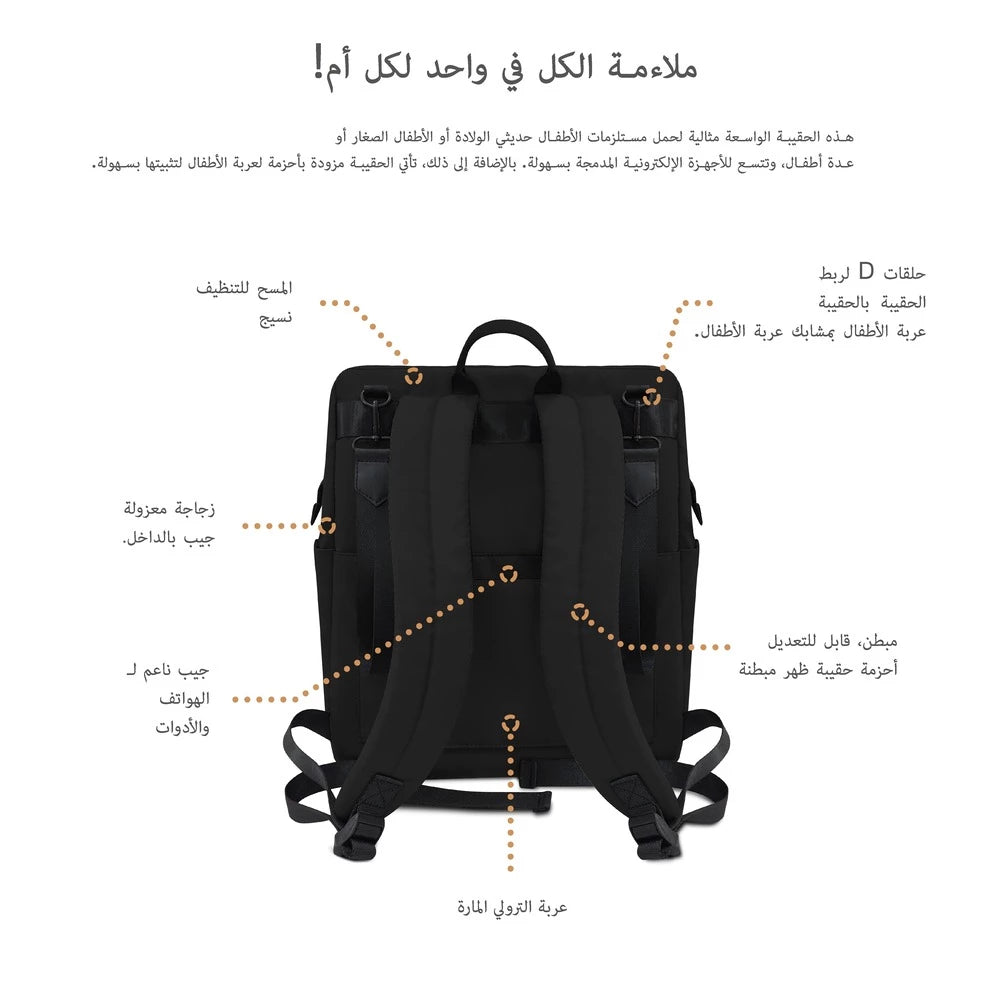 حقيبة ظهر للحفاضات المقاومة للماء من نيو بريز ريلو بسعة كبيرة للسفر حقيبة ظهر للحفاضات المقاومة للماء من نيو بريز ريلو بسعة كبيرة للسفر