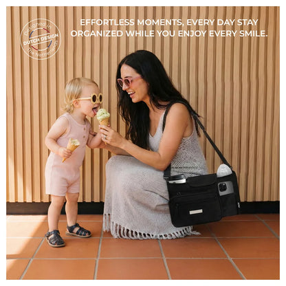 Neobreez FYRA Stroller Organizer Caddy W/Insulated Cup Holder (Black)