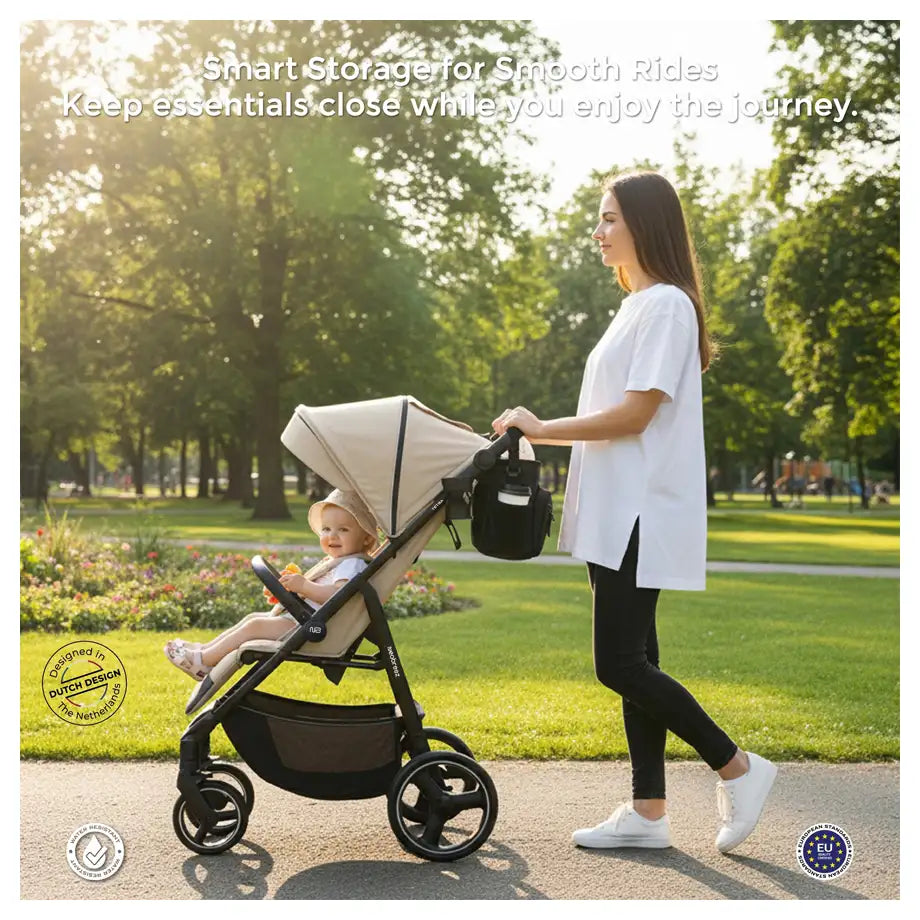 Neobreez FYRA Stroller Organizer Caddy W/Insulated Cup Holder (Black)
