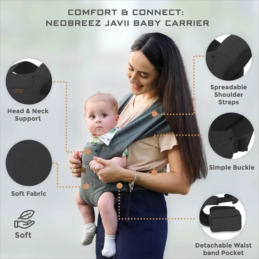 حاملة الأطفال Neobreez ZAVII 2 في 1 خفيفة الوزن ومريحة (رمادي غامق) حاملة الأطفال Neobreez ZAVII 2 في 1 خفيفة الوزن ومريحة (رمادي غامق)