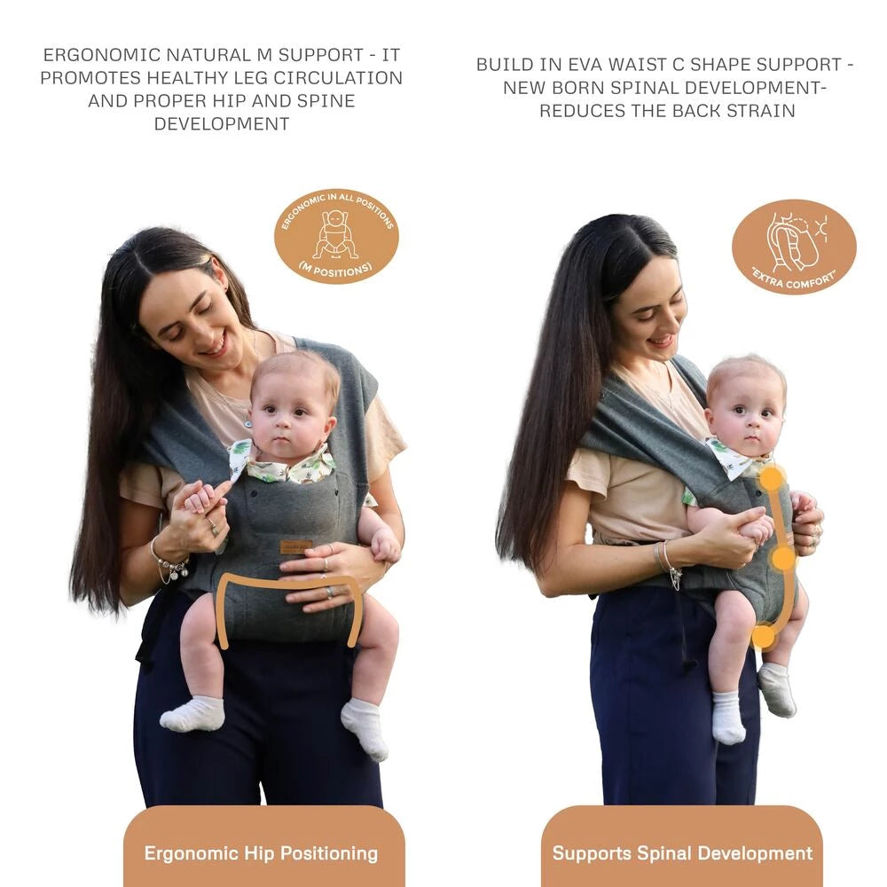 حاملة الأطفال Neobreez ZAVII 2 في 1 خفيفة الوزن ومريحة (رمادي غامق) حاملة الأطفال Neobreez ZAVII 2 في 1 خفيفة الوزن ومريحة (رمادي غامق)