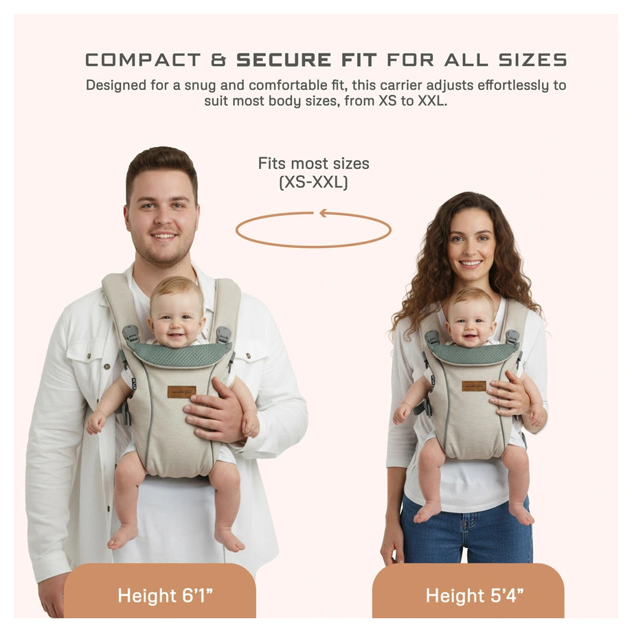 Neobreez ATLIX 3-in-1 Baby Carrier for Newborns to Toddlers (Beige)