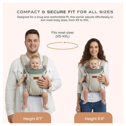 Neobreez ATLIX 3-in-1 Baby Carrier for Newborns to Toddlers (Beige)