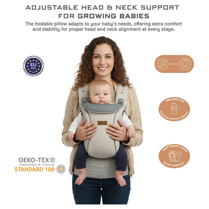 Neobreez ATLIX 3-in-1 Baby Carrier for Newborns to Toddlers (Beige)