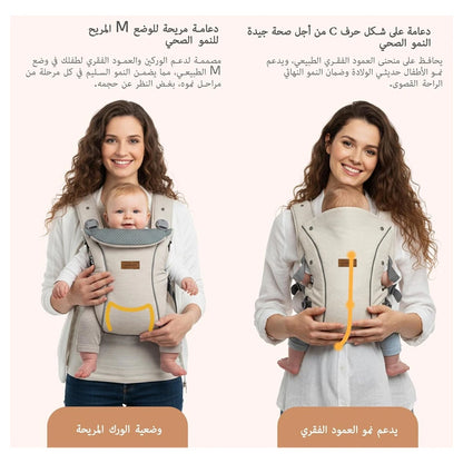 Neobreez ATLIX 3-in-1 Baby Carrier for Newborns to Toddlers (Beige)