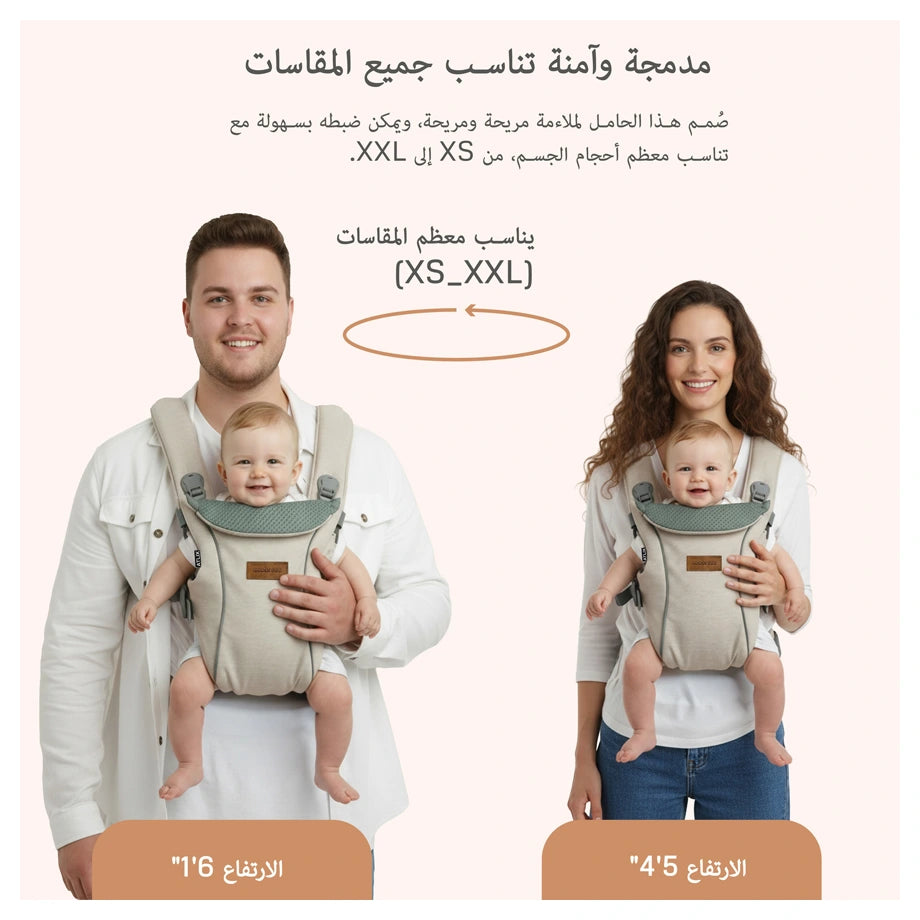 Neobreez ATLIX 3-in-1 Baby Carrier for Newborns to Toddlers (Beige)