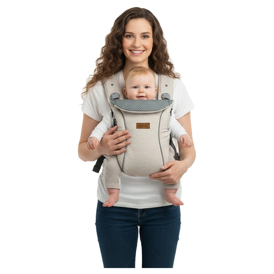 Neobreez ATLIX 3-in-1 Baby Carrier for Newborns to Toddlers (Beige)