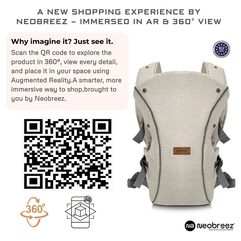 Neobreez ATLIX 3-in-1 Baby Carrier for Newborns to Toddlers (Beige)