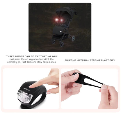 Neobreez LED Safety Light for Strollers Pushchair Pack of 2 (Black)