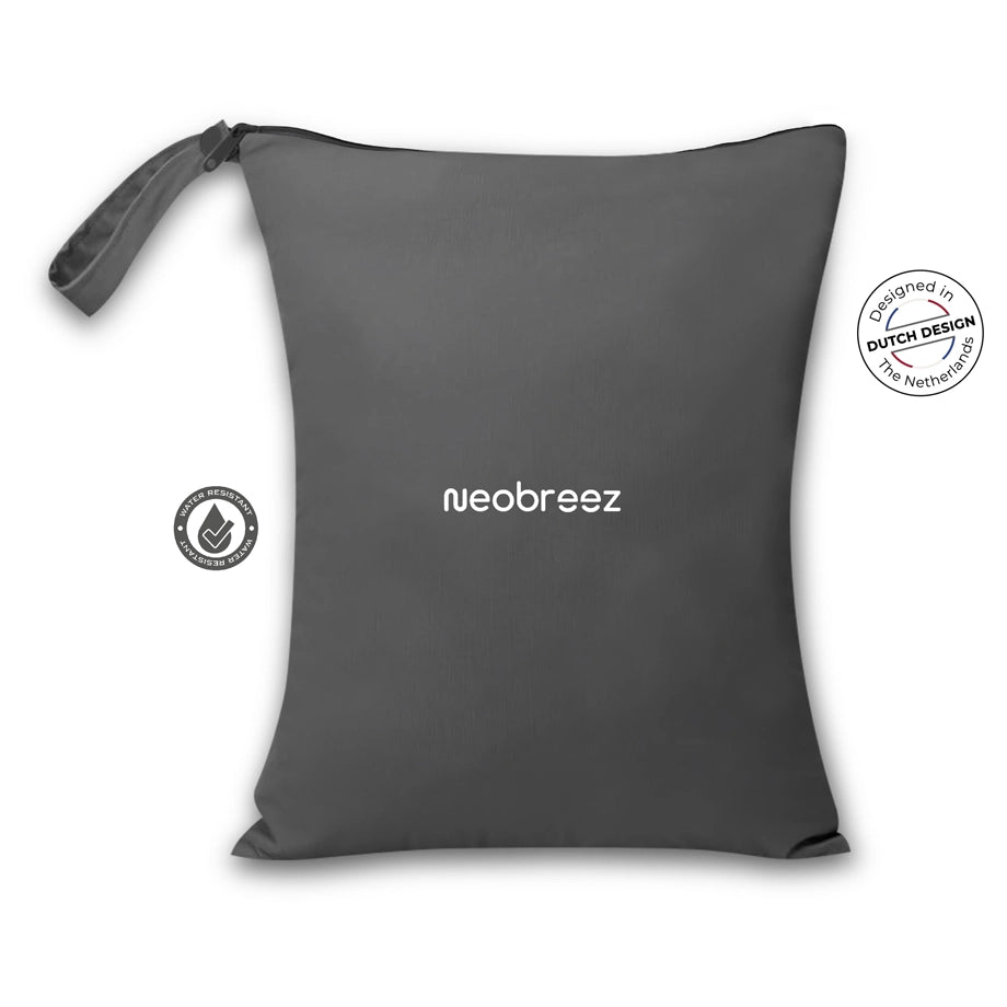 Neobreez Reusable Waterproof Wet Dry Bag with Zipper 25x35cm Polyster (Dark Grey)