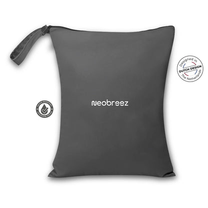 Neobreez Reusable Waterproof Wet Dry Bag with Zipper 25x35cm Polyster (Dark Grey)
