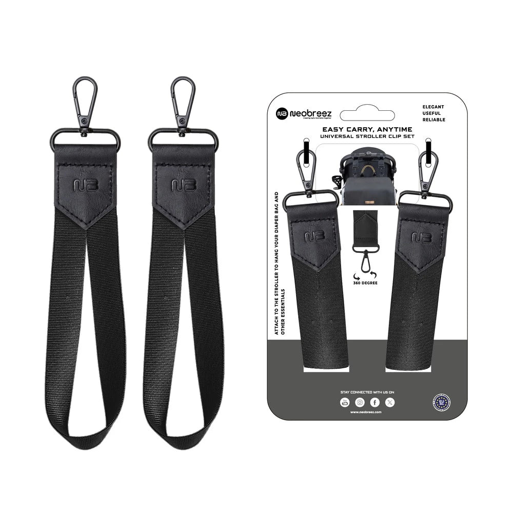 Neobreez Stroller Hooks 360 Rotation One-Hand Opening Clips