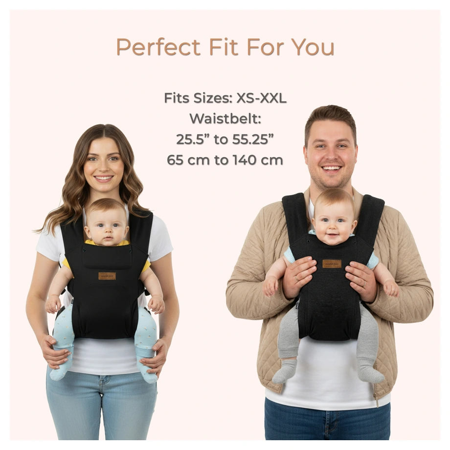 Neobreez Zavii Convertible Baby Carrier Newborn to Toddler (Black)