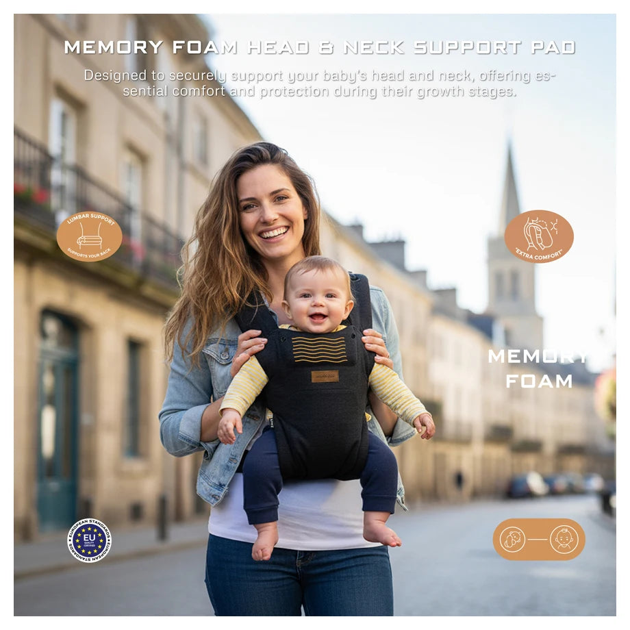 Neobreez Zavii Convertible Baby Carrier Newborn to Toddler (Black)