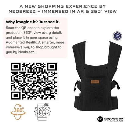 Neobreez Zavii Convertible Baby Carrier Newborn to Toddler (Black)