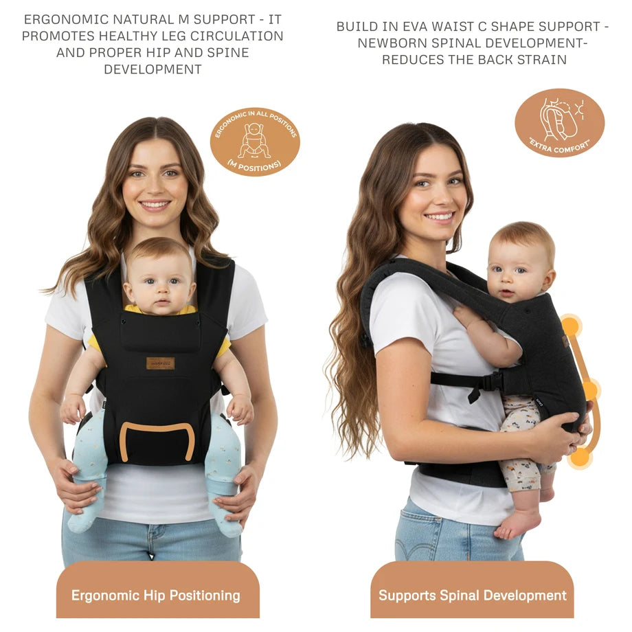 Neobreez Zavii Convertible Baby Carrier Newborn to Toddler (Black)