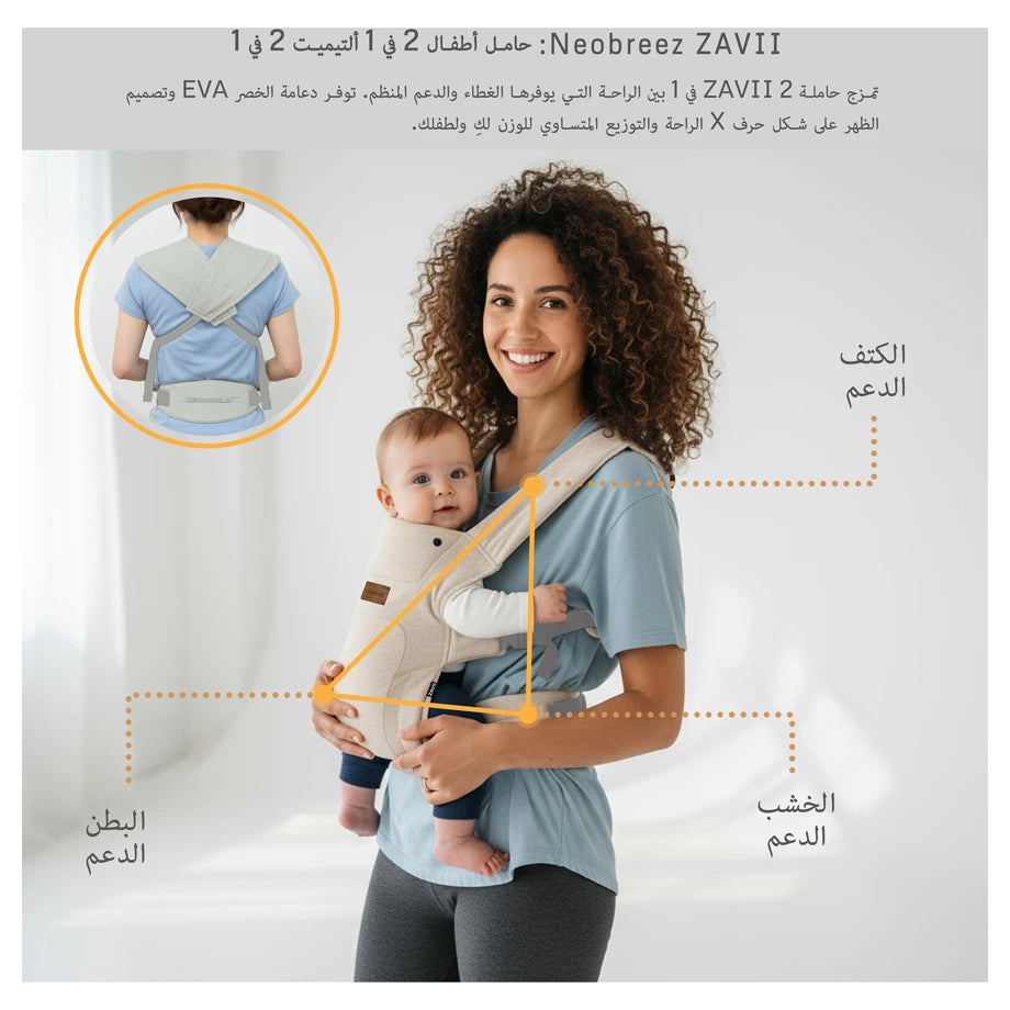 Neobreez Zavii Convertible Baby Carrier Newborn-Toddler (Cream)