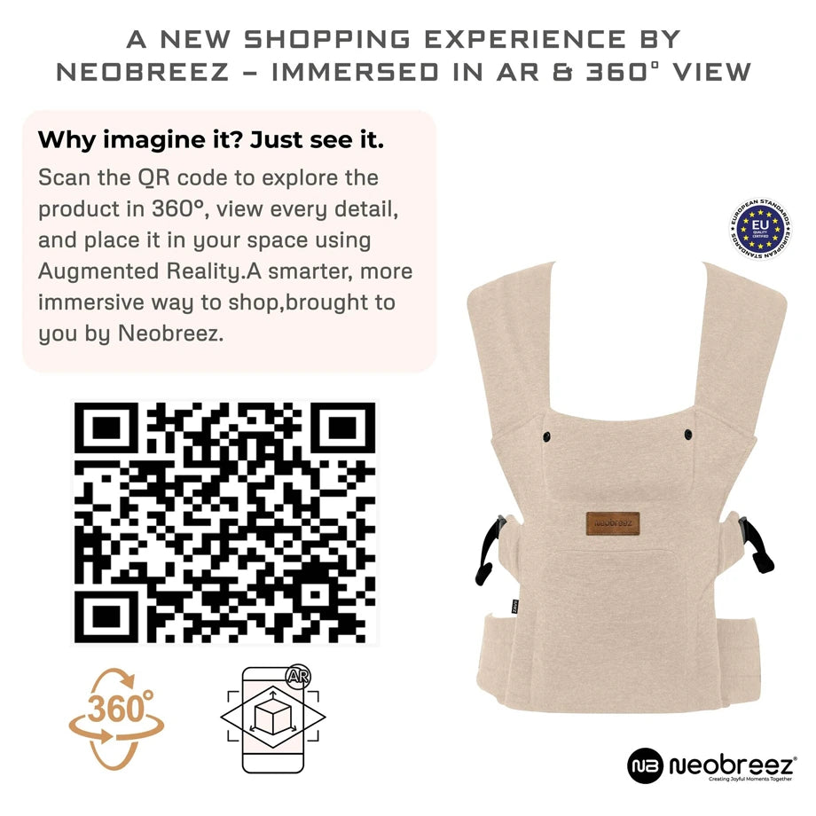 Neobreez Zavii Convertible Baby Carrier Newborn-Toddler (Cream)