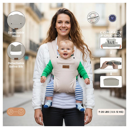 Neobreez Zavii Convertible Baby Carrier Newborn-Toddler (Cream)