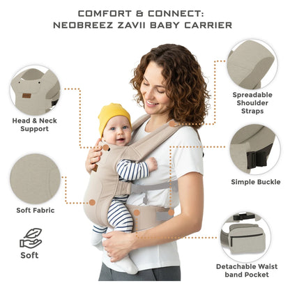 Neobreez Zavii Convertible Baby Carrier Newborn-Toddler (Cream)