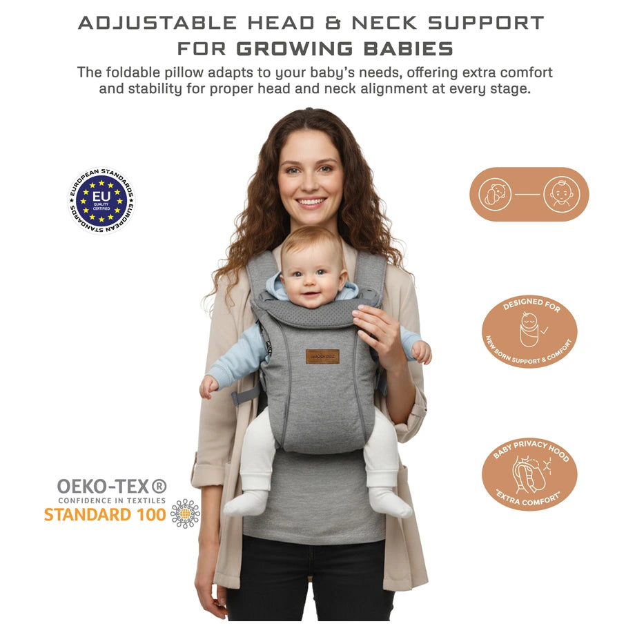 Neobreez Atlix 3-In-1 Convertible Baby Carrier Newborn Toddler (Grey)