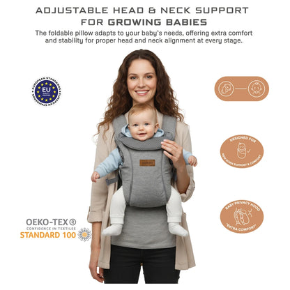 Neobreez Atlix 3-In-1 Convertible Baby Carrier Newborn Toddler (Grey)