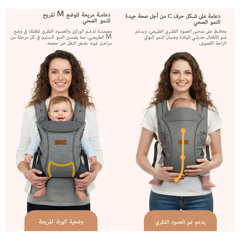 Neobreez Atlix 3-In-1 Convertible Baby Carrier Newborn Toddler (Grey)