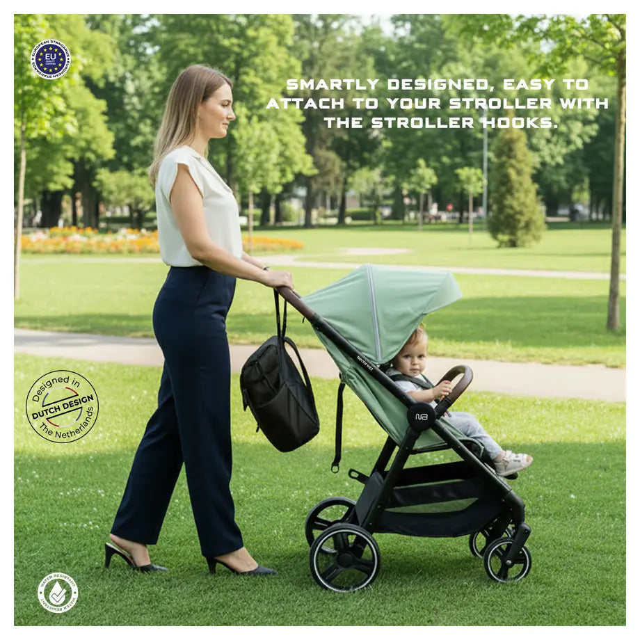 Neobreez NIXE Multifunctional Diaper Backpack with Changing Mat (Black)
