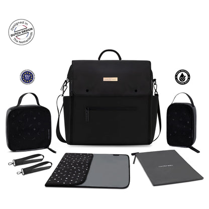Neobreez NIXE Multifunctional Diaper Backpack with Changing Mat (Black)