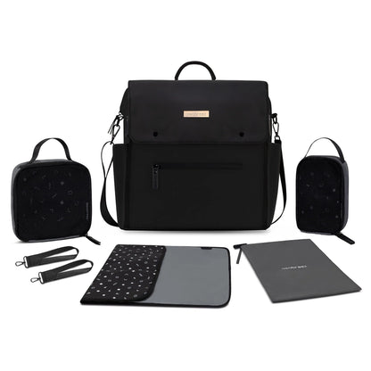 Neobreez NIXE Multifunctional Diaper Backpack with Changing Mat (Black)