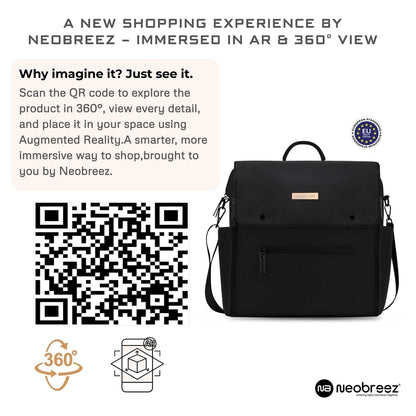 Neobreez NIXE Multifunctional Diaper Backpack with Changing Mat (Black)