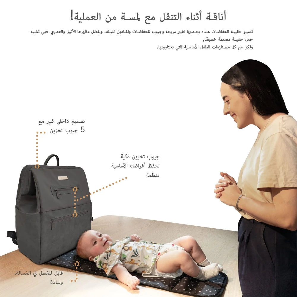 حقيبة ظهر للحفاضات المقاومة للماء من نيو بريز ريلو بسعة كبيرة للسفر حقيبة ظهر للحفاضات المقاومة للماء من نيو بريز ريلو بسعة كبيرة للسفر