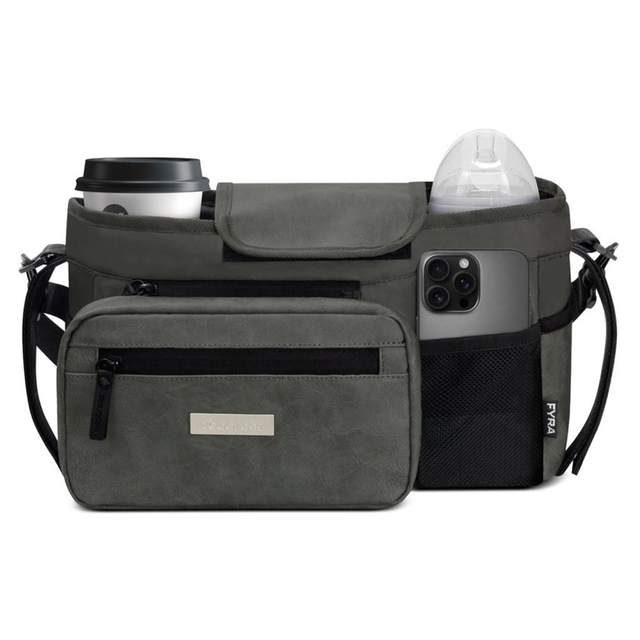 Neobreez FYRA Stroller Organizer Caddy W/Insulated Cup Holder (Dark Grey)