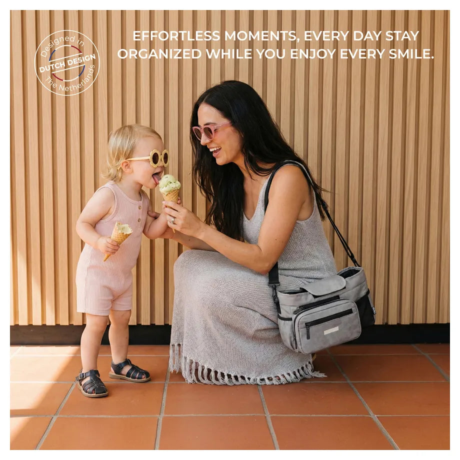 Neobreez Fyra Stroller Organizer Caddy W/ Insulated Cup Holder (Stone Grey)