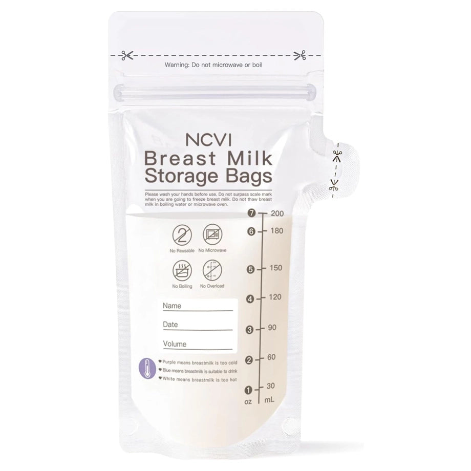 NCVI Breastmilk Storage Bags Easy Pour Spout 180-Pack