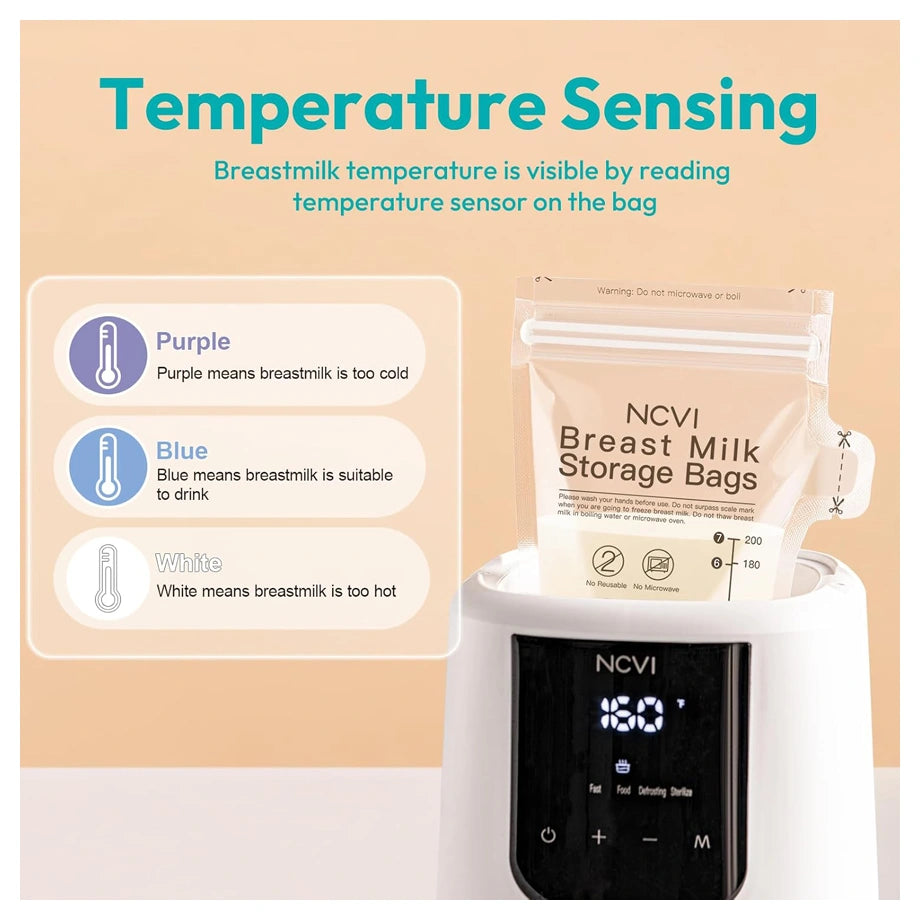 NCVI Breastmilk Storage Bags Easy Pour Spout 180-Pack