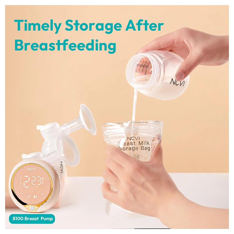 NCVI Breastmilk Storage Bags Easy Pour Spout 120-Pack