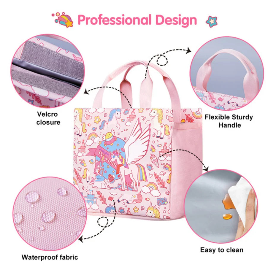 Nohoo Kids Tuition Bag/Hand Lunch Bag Unicorn (Pink)