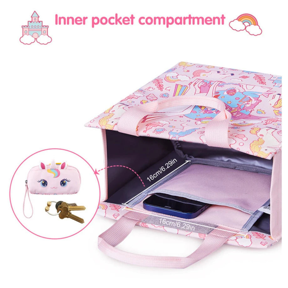 Nohoo Kids Tuition Bag/Hand Lunch Bag Unicorn (Pink)