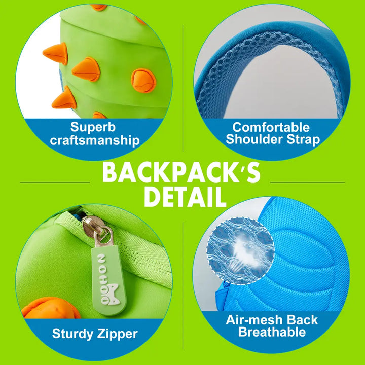 Nohoo Jungle Backpack Spiky Dinosaur (Green)
