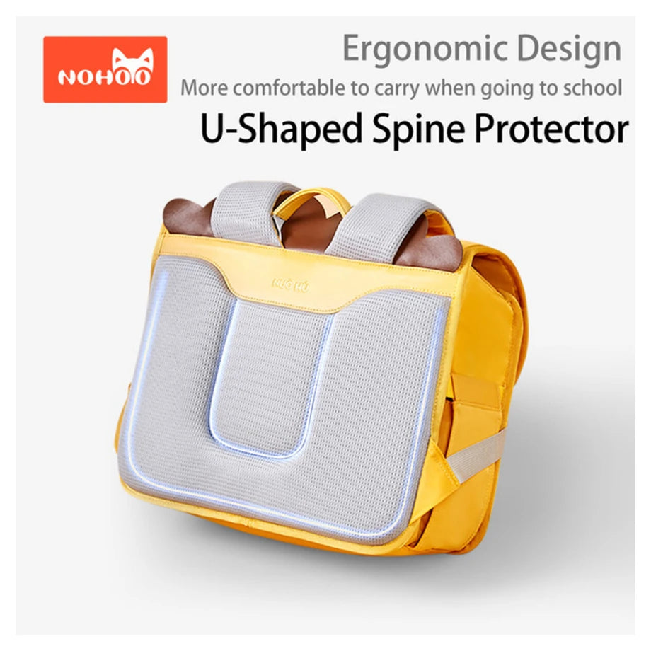 Nohoo Spine Protection Horizontal School Backpack for 0 5 Grade Primary Students (Lion Yellow)
