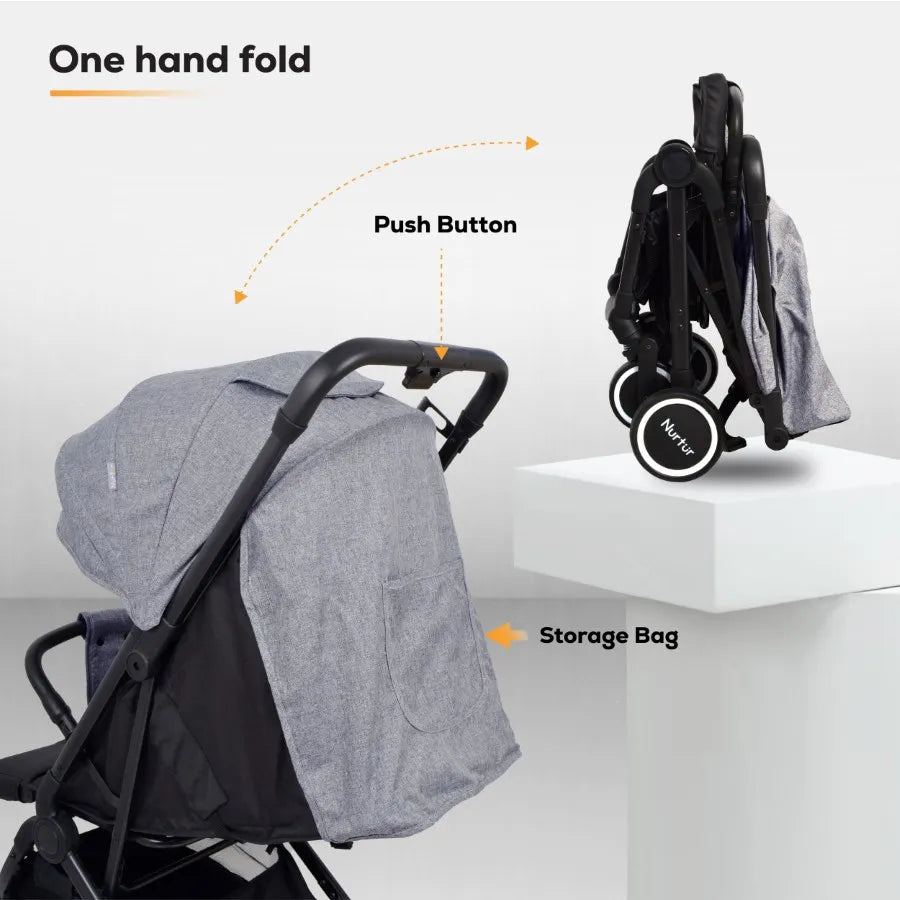 Nurtur Baby Travel Stroller (Black/Grey)